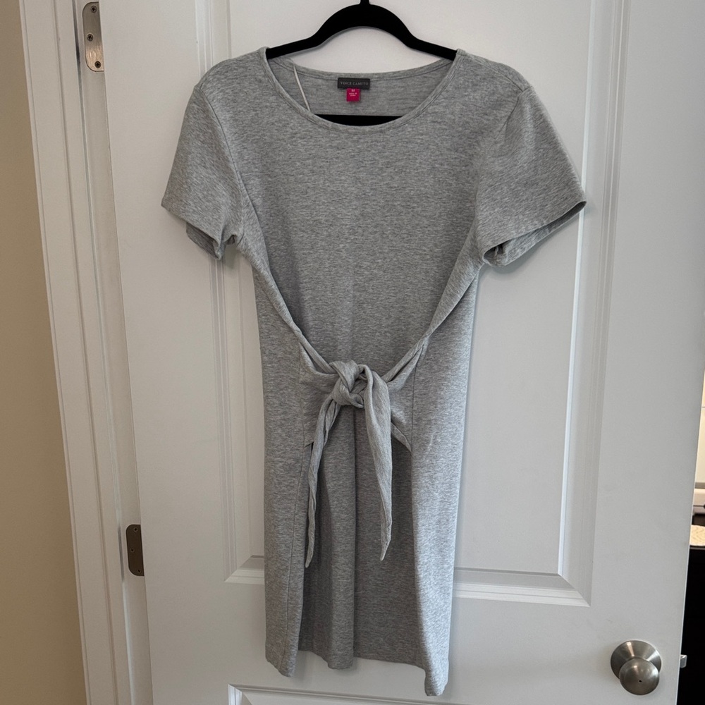 Gray Tie-Front Women's Short Sleeve Dress! Size M